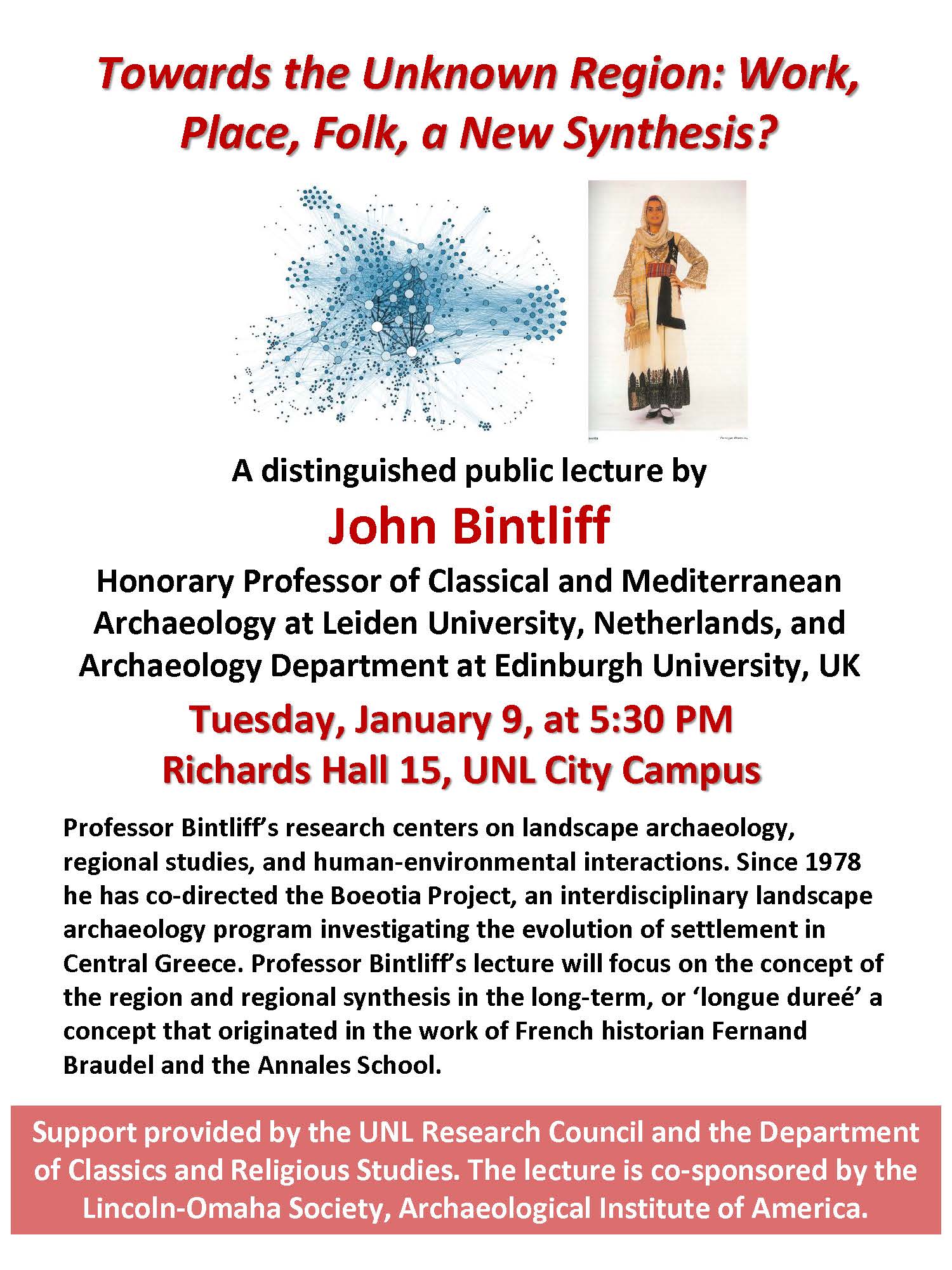 John Bintliff Lectures on January 8th and 9th 