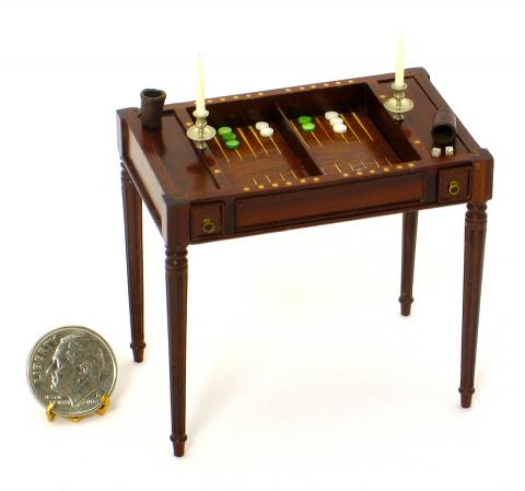 Miniature backgammon table