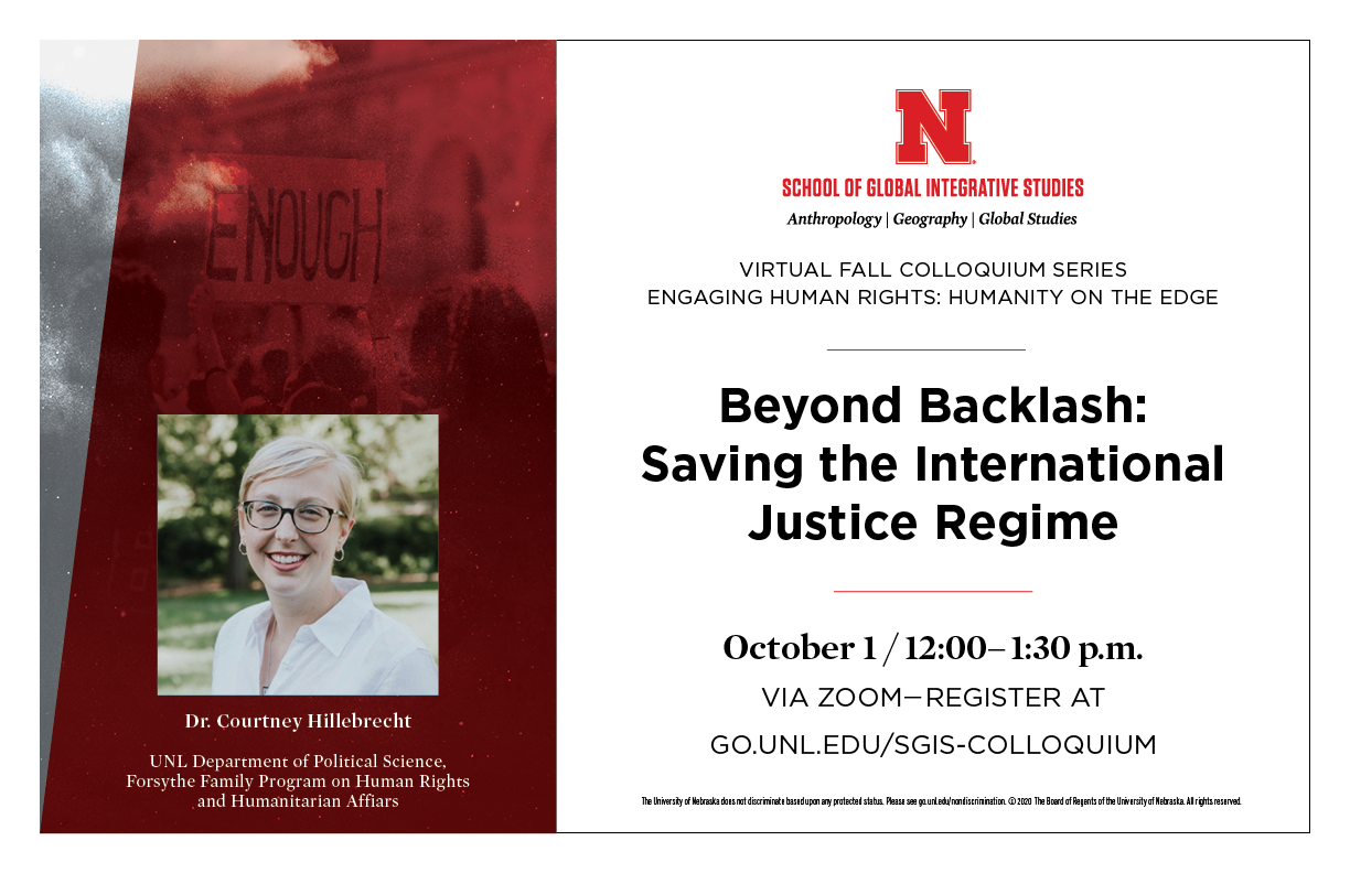 Colloquium Series on engaging human rights begins with Dr. Courtney Hillebrecht