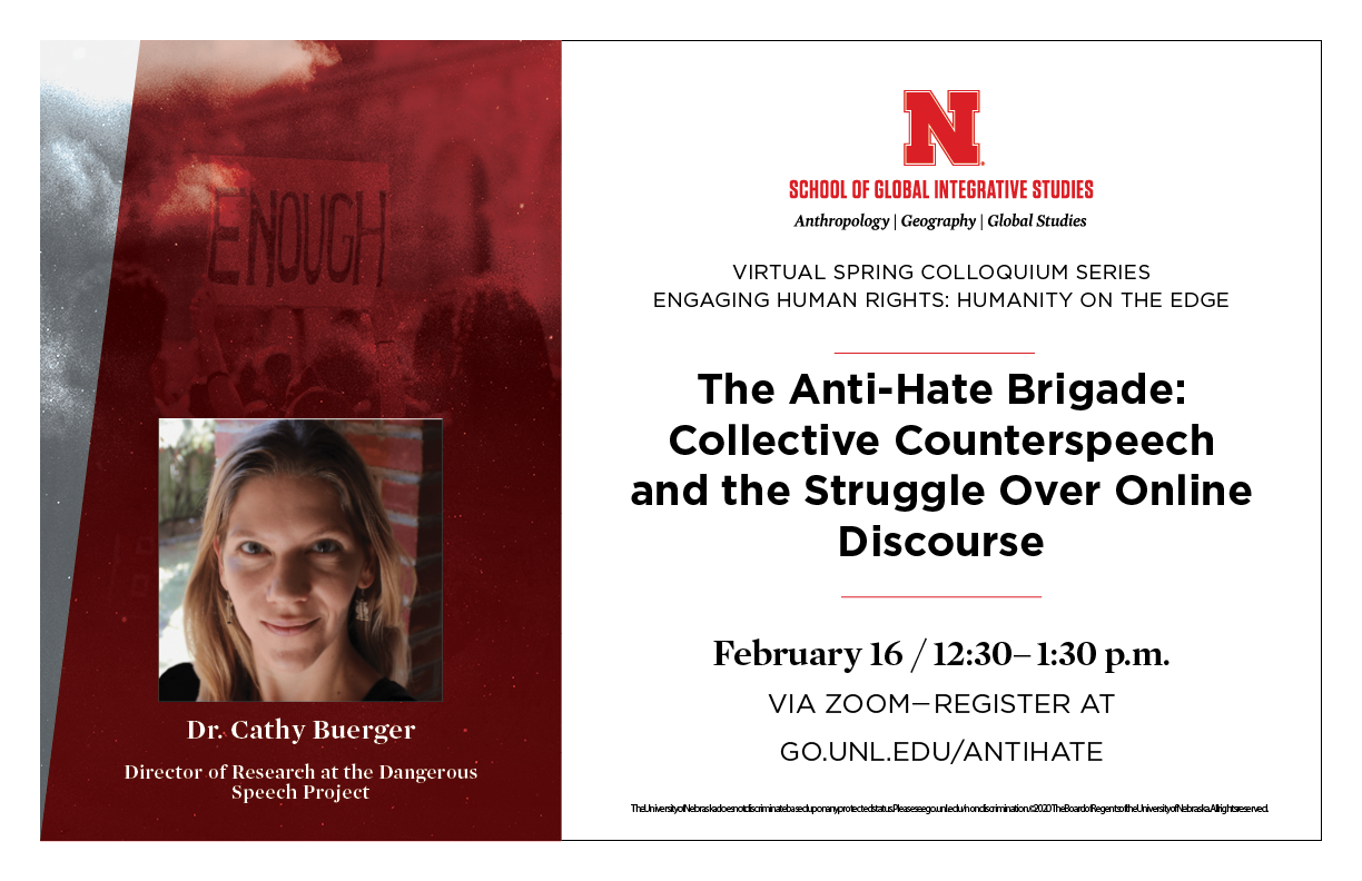Colloquium about Counterspeech and online discourse on Feb 16