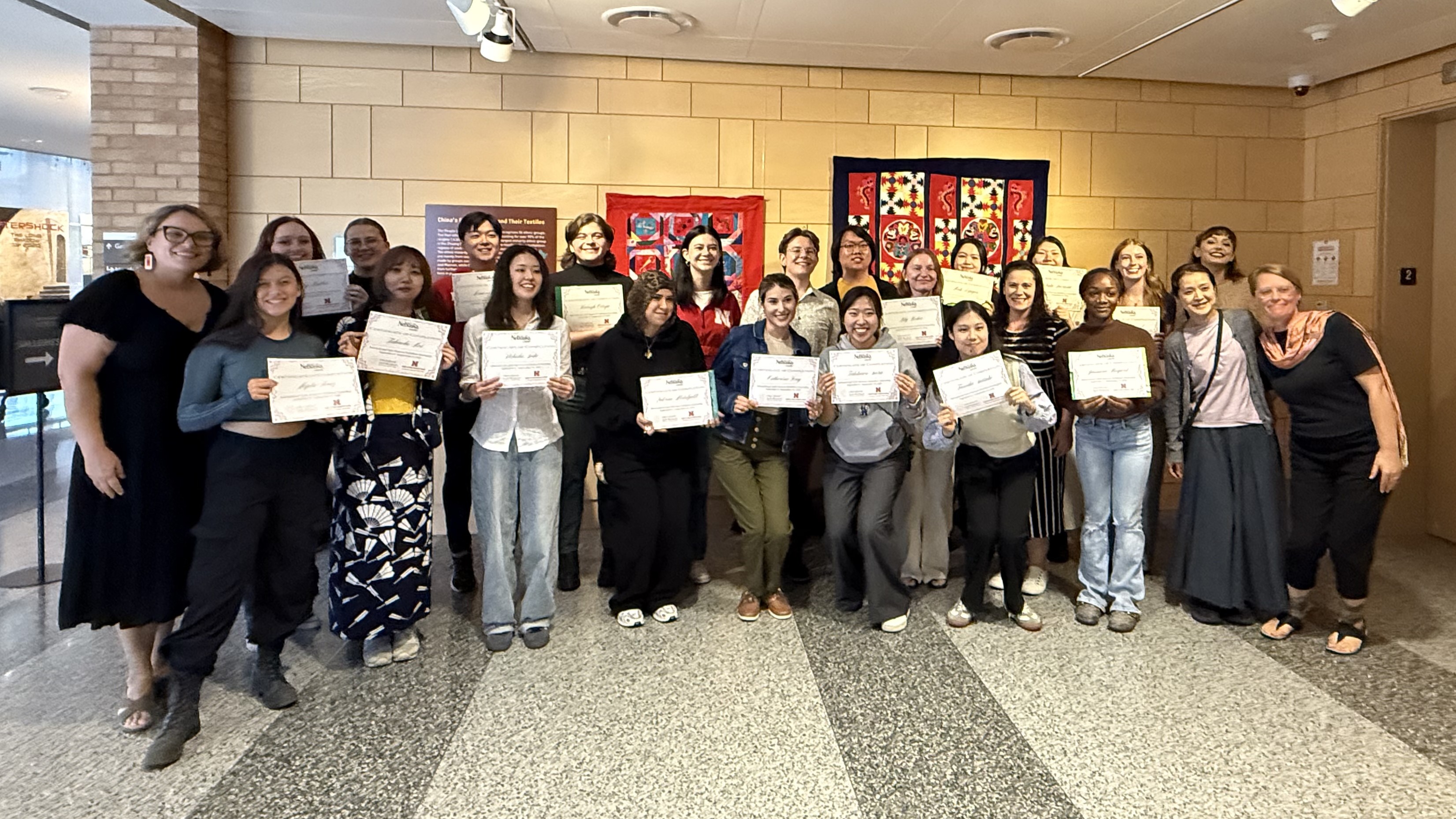 Students at the museum