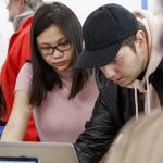 Students at computer