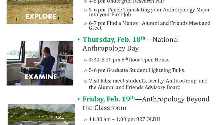 Anthro Week schedule