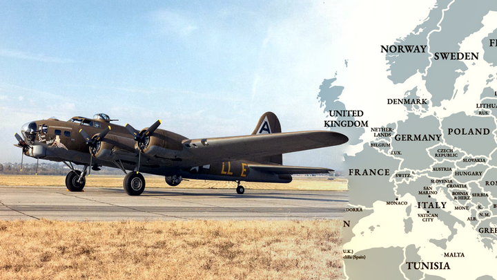 Plane and map of Germany